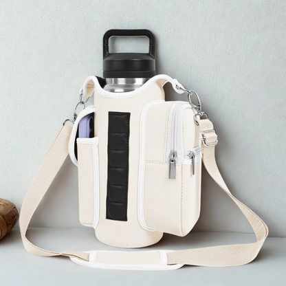 Magnetic Gym Bag Water Bottle Carrier Holder with Adjustable Shoulder Strap, 40Oz Magnets Magnetic Gym Bag Bottle Pouch Sling