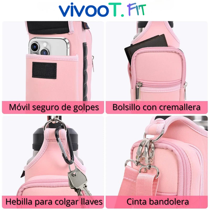 Magnetic Gym Bag Water Bottle Carrier Holder with Adjustable Shoulder Strap, 40Oz Magnets Magnetic Gym Bag Bottle Pouch Sling