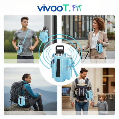 Magnetic Gym Bag Water Bottle Carrier Holder with Adjustable Shoulder Strap, 40Oz Magnets Magnetic Gym Bag Bottle Pouch Sling